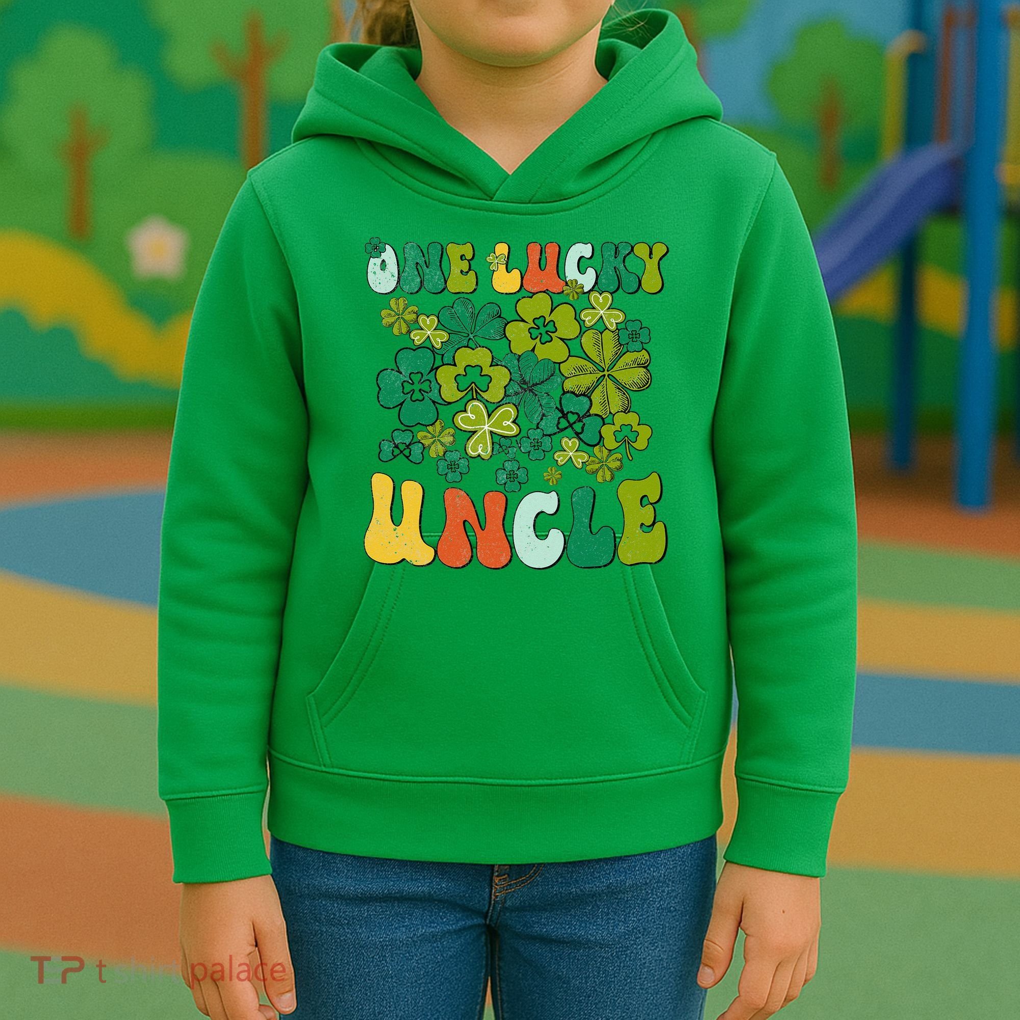 One Lucky Uncle Happy St Patrick's Day Irish Family Kids Hoodie
