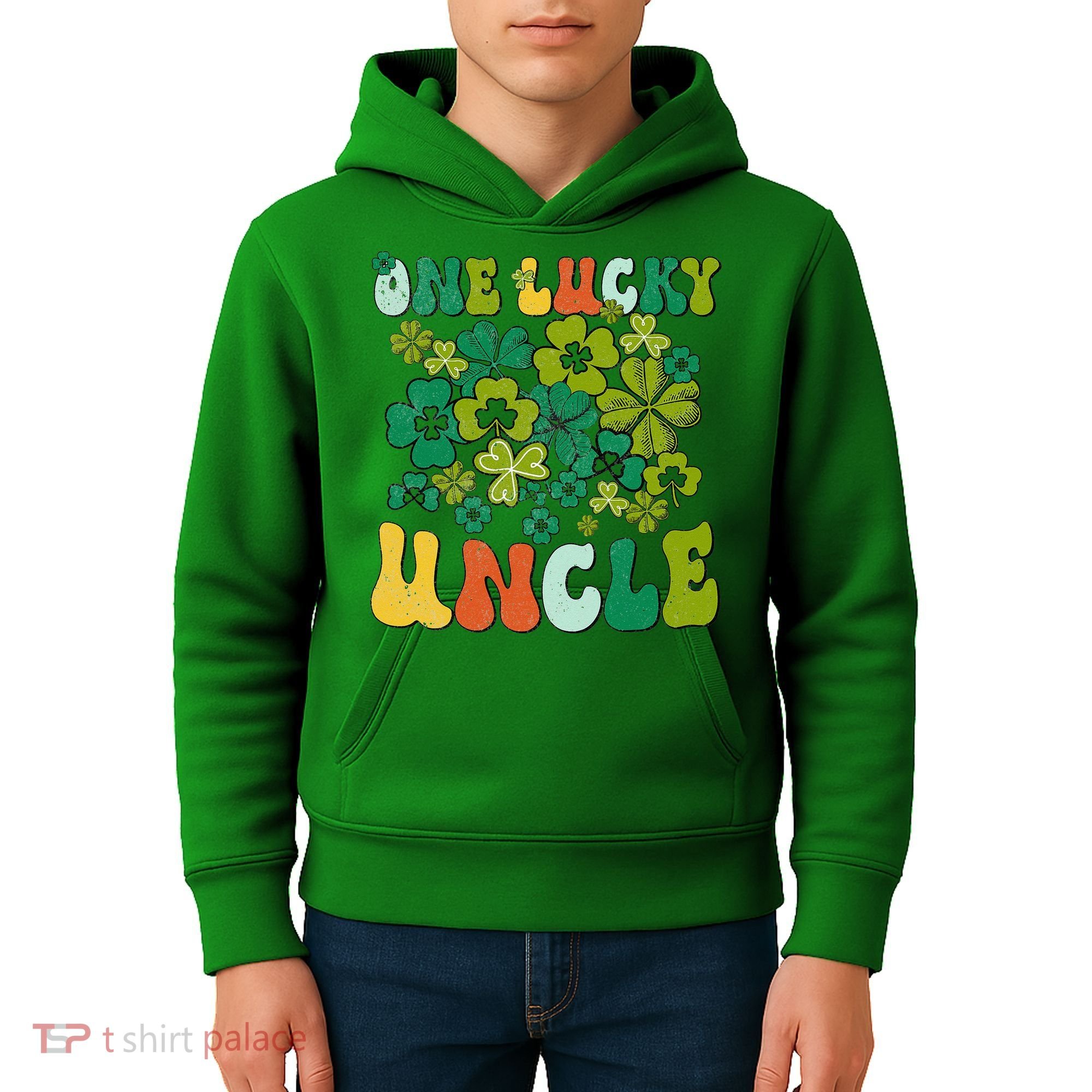 One Lucky Uncle Happy St Patrick's Day Irish Family Kids Hoodie