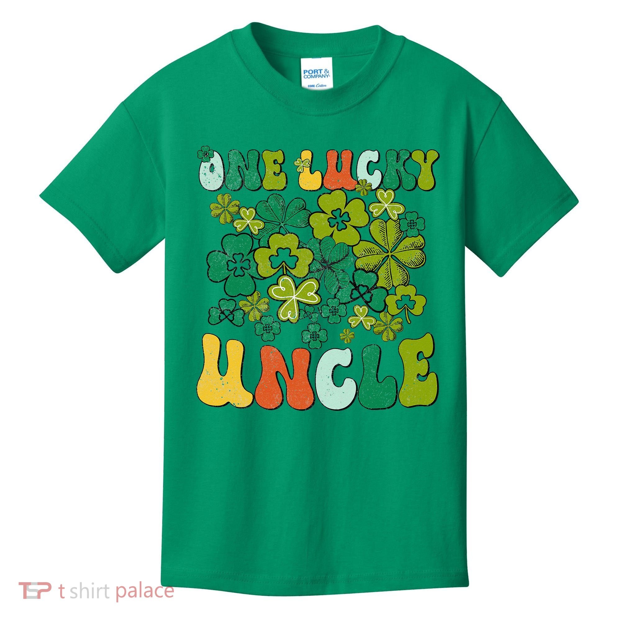 One Lucky Uncle Happy St Patrick's Day Irish Family Kids T-Shirt