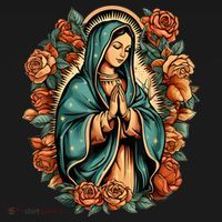 Our Lady Virgen De Guadalupe Virgin Mary Catholic Saint Art Women's Tank Top thumb 5