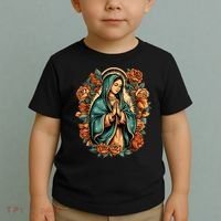 Our Lady Virgen De Guadalupe Virgin Mary Catholic Saint Art Toddler T-Shirt thumb 2