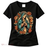 Our Lady Virgen De Guadalupe Virgin Mary Catholic Saint Art Women's T-Shirt thumb 0