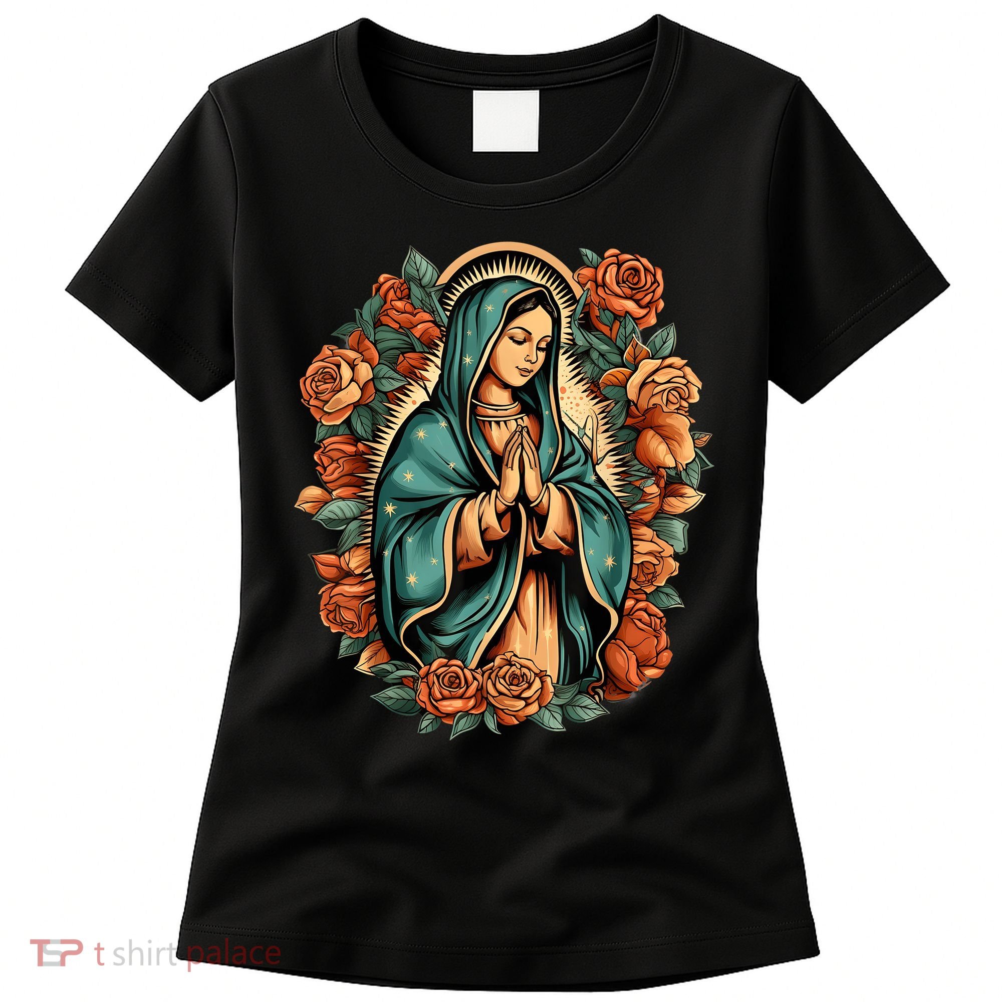 Our Lady Virgen De Guadalupe Virgin Mary Catholic Saint Art Women's T-Shirt