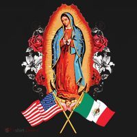Our Lady Virgen De Guadalupe Mexican American Flag Coaster thumb 2