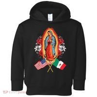 Our Lady Virgen De Guadalupe Mexican American Flag Toddler Hoodie thumb 0