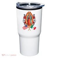 Our Lady Virgen De Guadalupe Mexican American Flag Tumbler thumb 0