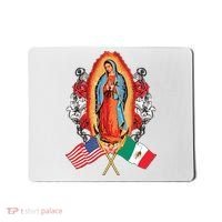Our Lady Virgen De Guadalupe Mexican American Flag Mousepad thumb 0