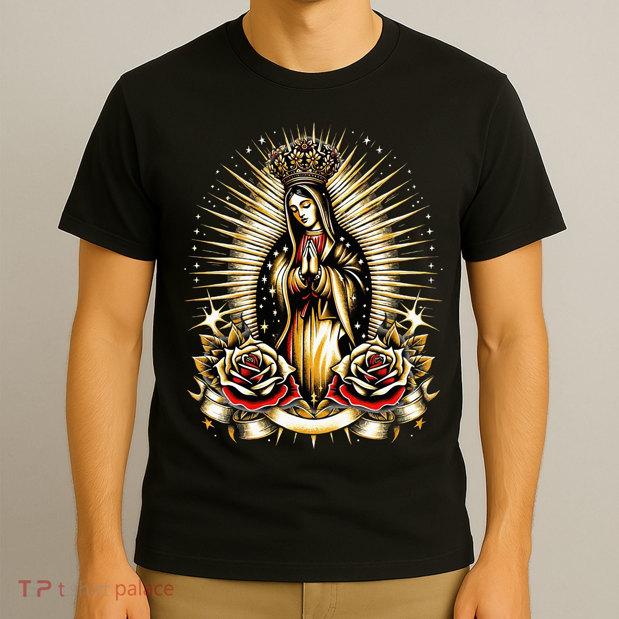Our Lady Virgen De Guadalupe Virgin Mary Catholic Saint Art T-Shirt