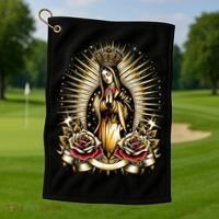 Our Lady Virgen De Guadalupe Virgin Mary Catholic Saint Art Golf Towel thumb 1