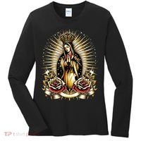 Our Lady Virgen De Guadalupe Virgin Mary Catholic Saint Art Women's Long Sleeve Shirt thumb 0
