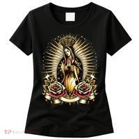 Our Lady Virgen De Guadalupe Virgin Mary Catholic Saint Art Women's T-Shirt thumb 0