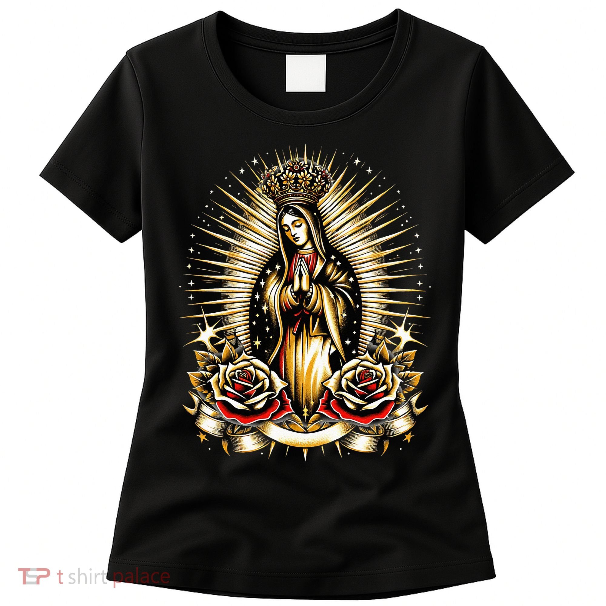 Our Lady Virgen De Guadalupe Virgin Mary Catholic Saint Art Women's T-Shirt