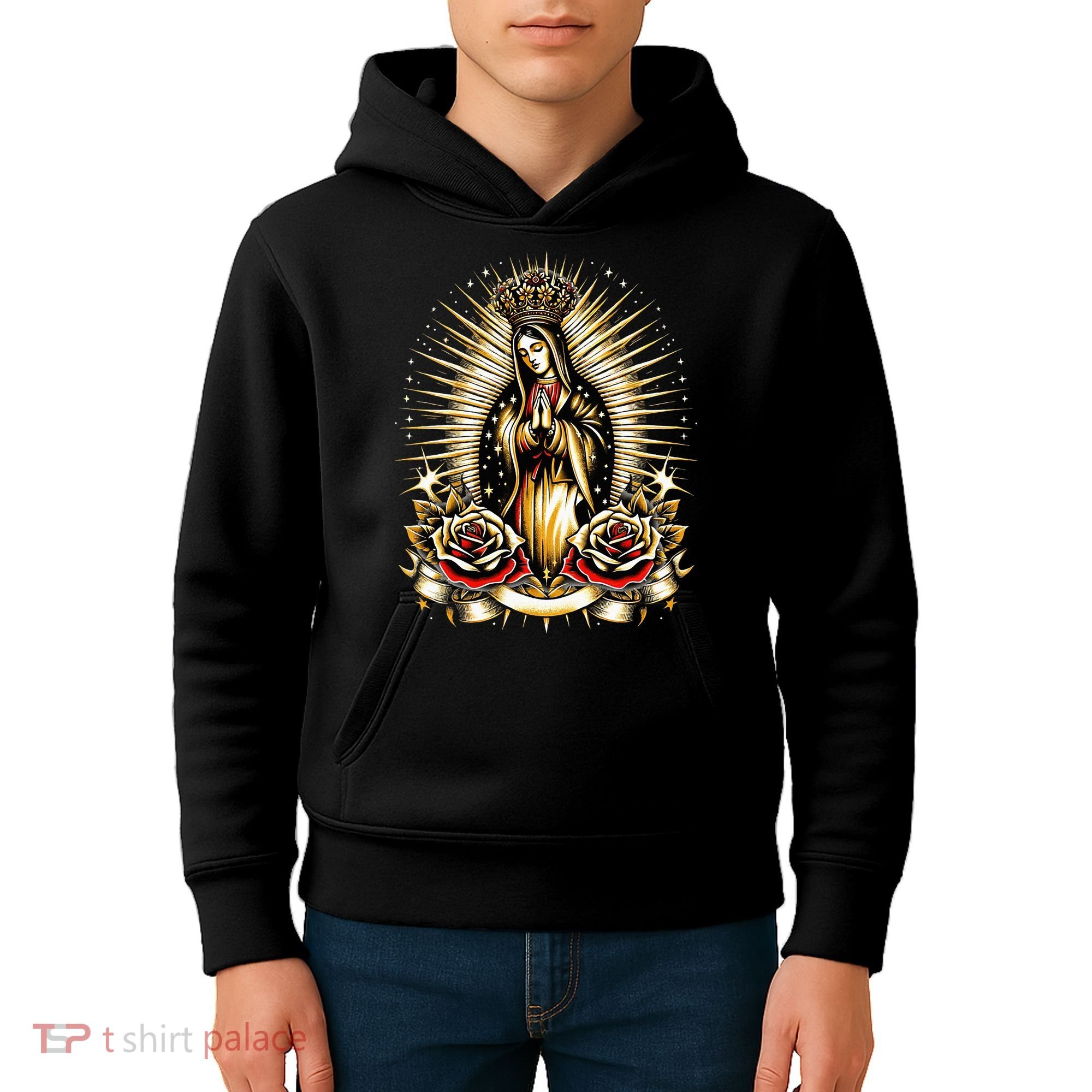 Our Lady Virgen De Guadalupe Virgin Mary Catholic Saint Art Kids Hoodie