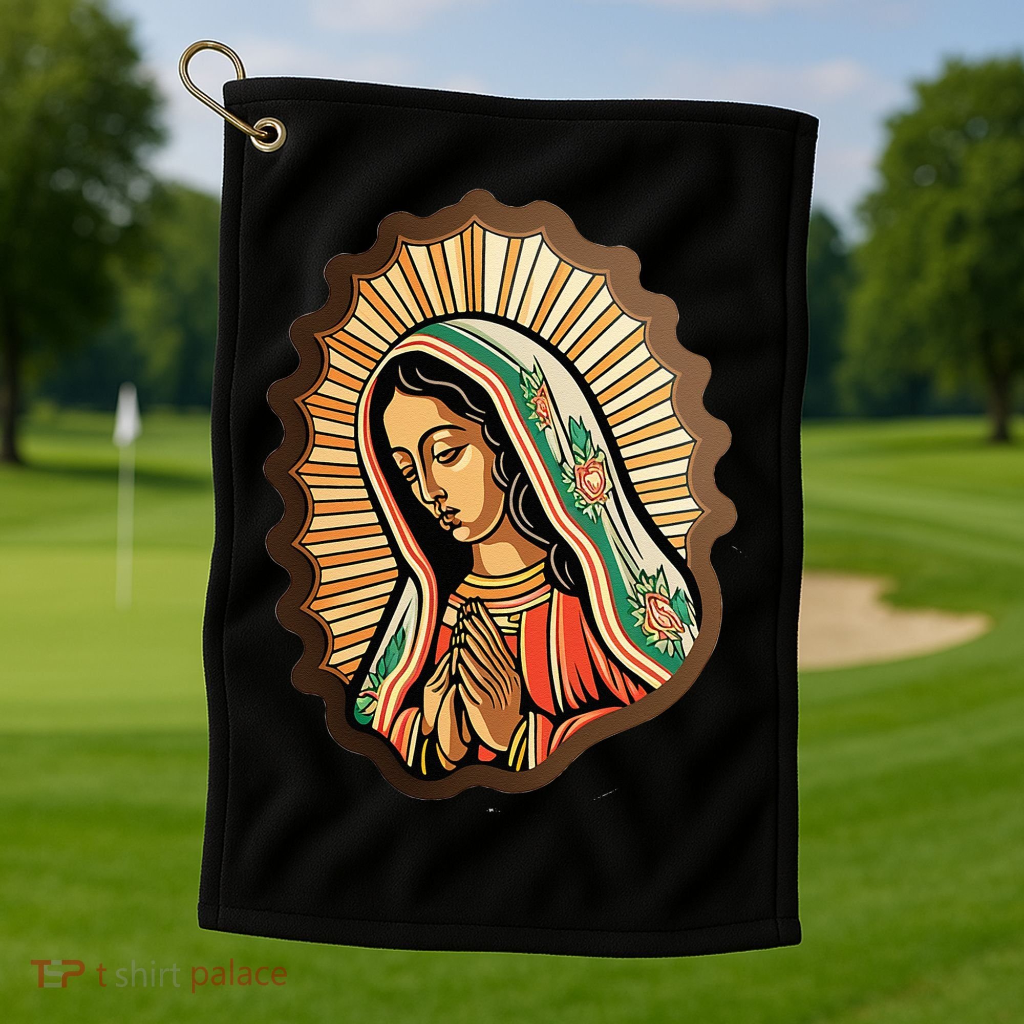 Our Lady Virgen De Guadalupe Mexico Religious Golf Towel