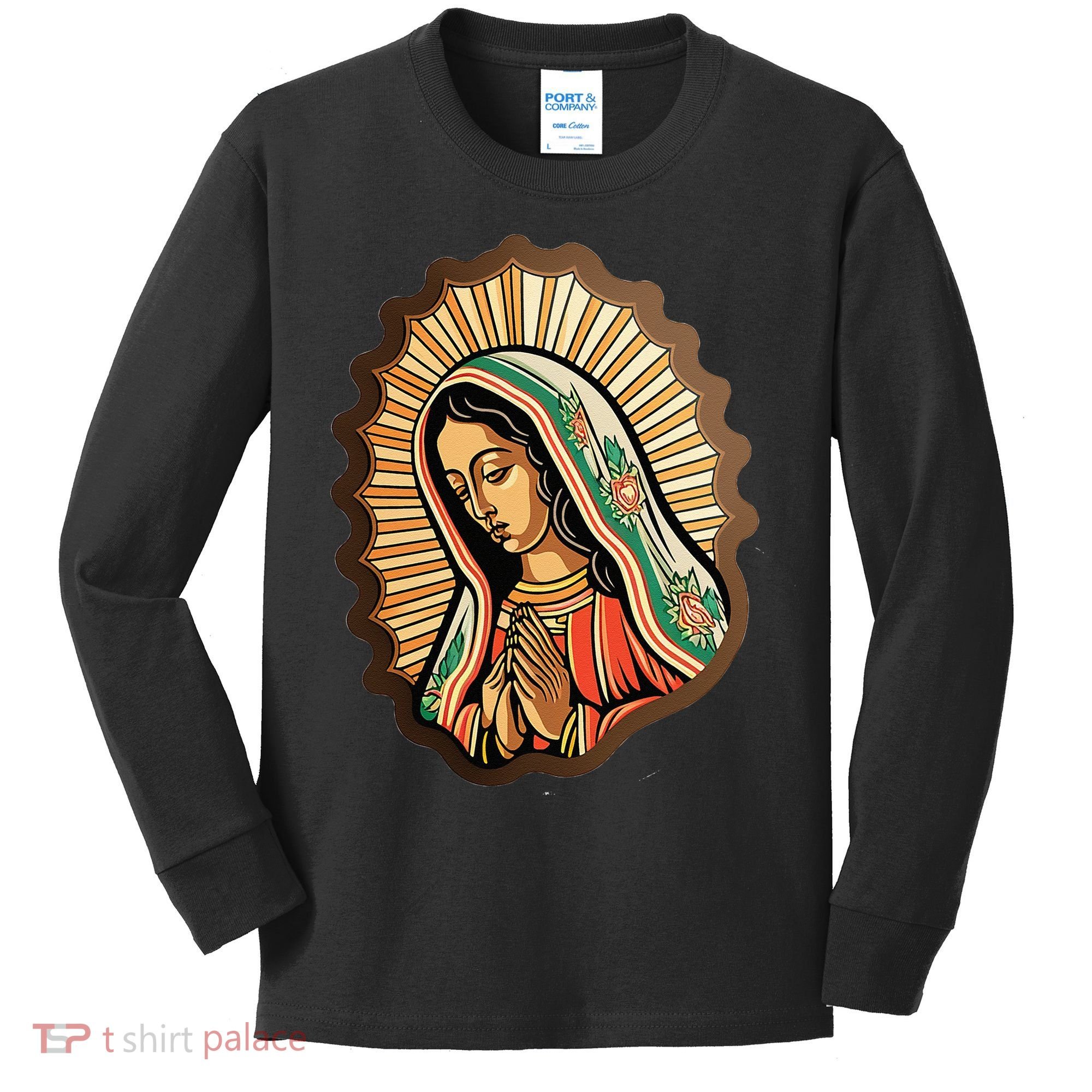 Our Lady Virgen De Guadalupe Mexico Religious Kids Long Sleeve Shirt