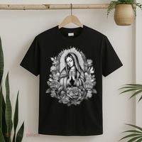 Our Lady Virgen De Guadalupe Virgin Mary Floral Zip Hoodie T-Shirt thumb 2