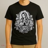 Our Lady Virgen De Guadalupe Virgin Mary Floral Zip Hoodie T-Shirt thumb 3