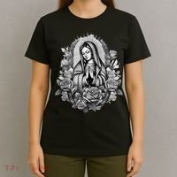 Our Lady Virgen De Guadalupe Virgin Mary Floral Zip Hoodie T-Shirt thumb 4