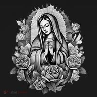 Our Lady Virgen De Guadalupe Virgin Mary Floral Zip Hoodie T-Shirt thumb 7