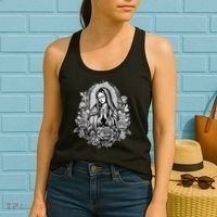 Our Lady Virgen De Guadalupe Virgin Mary Floral Zip Hoodie Women's Tank Top thumb 2