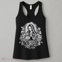 Our Lady Virgen De Guadalupe Virgin Mary Floral Zip Hoodie Women's Tank Top thumb 3