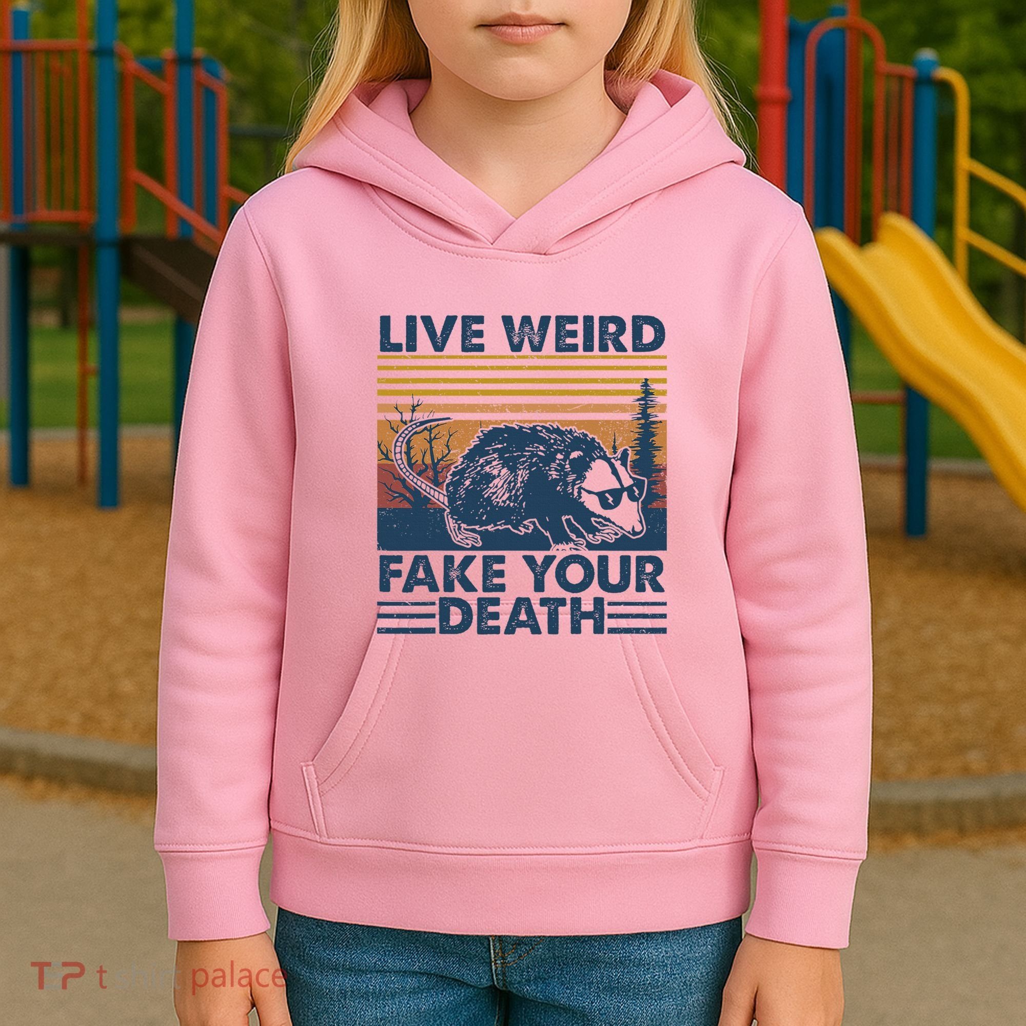 Opossum Live Weird Fake Your Death Kids Hoodie