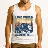 Opossum Live Weird Fake Your Death Tank Top thumb 3