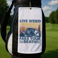 Opossum Live Weird Fake Your Death Golf Towel thumb 2