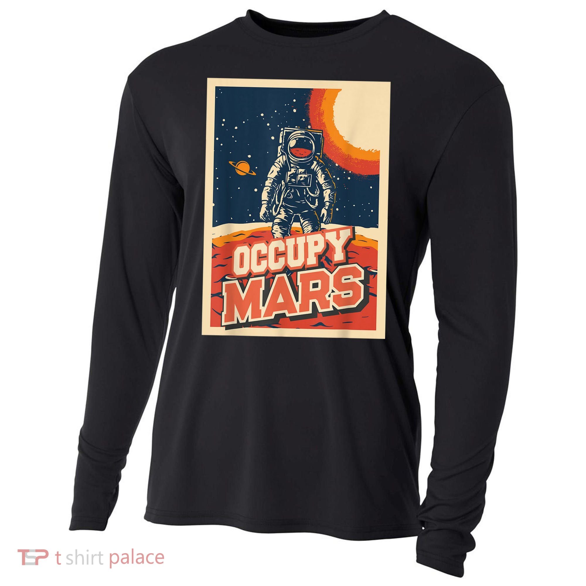 Occupy Mars Aerospace Space Travel Cooling Performance Long Sleeve Crew