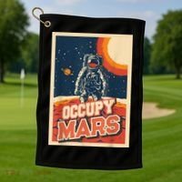 Occupy Mars Aerospace Space Travel Golf Towel thumb 1