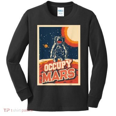 Occupy Mars Aerospace Space Travel Kids Long Sleeve Shirt