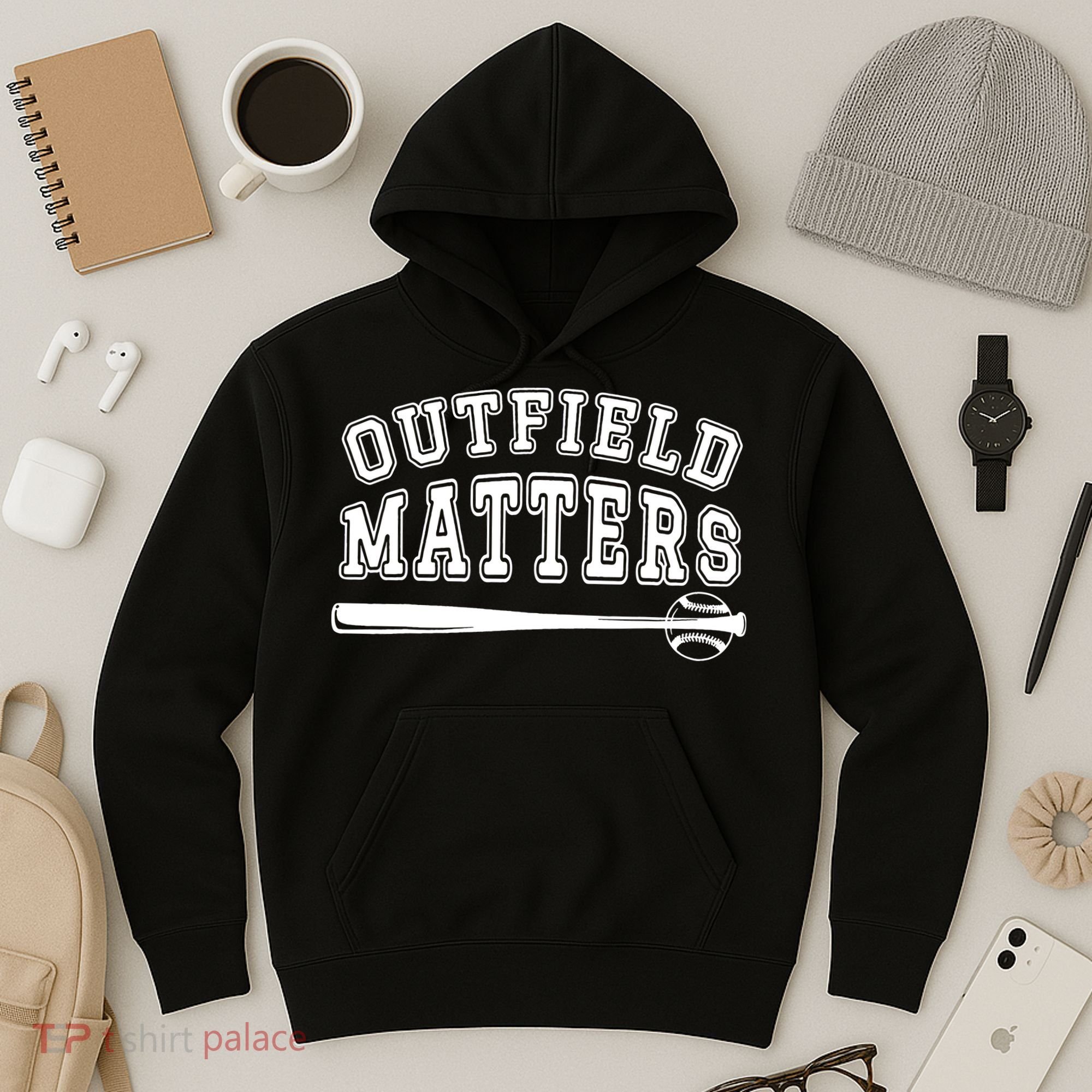 Outfield Matters Baseball Funny Hoodie