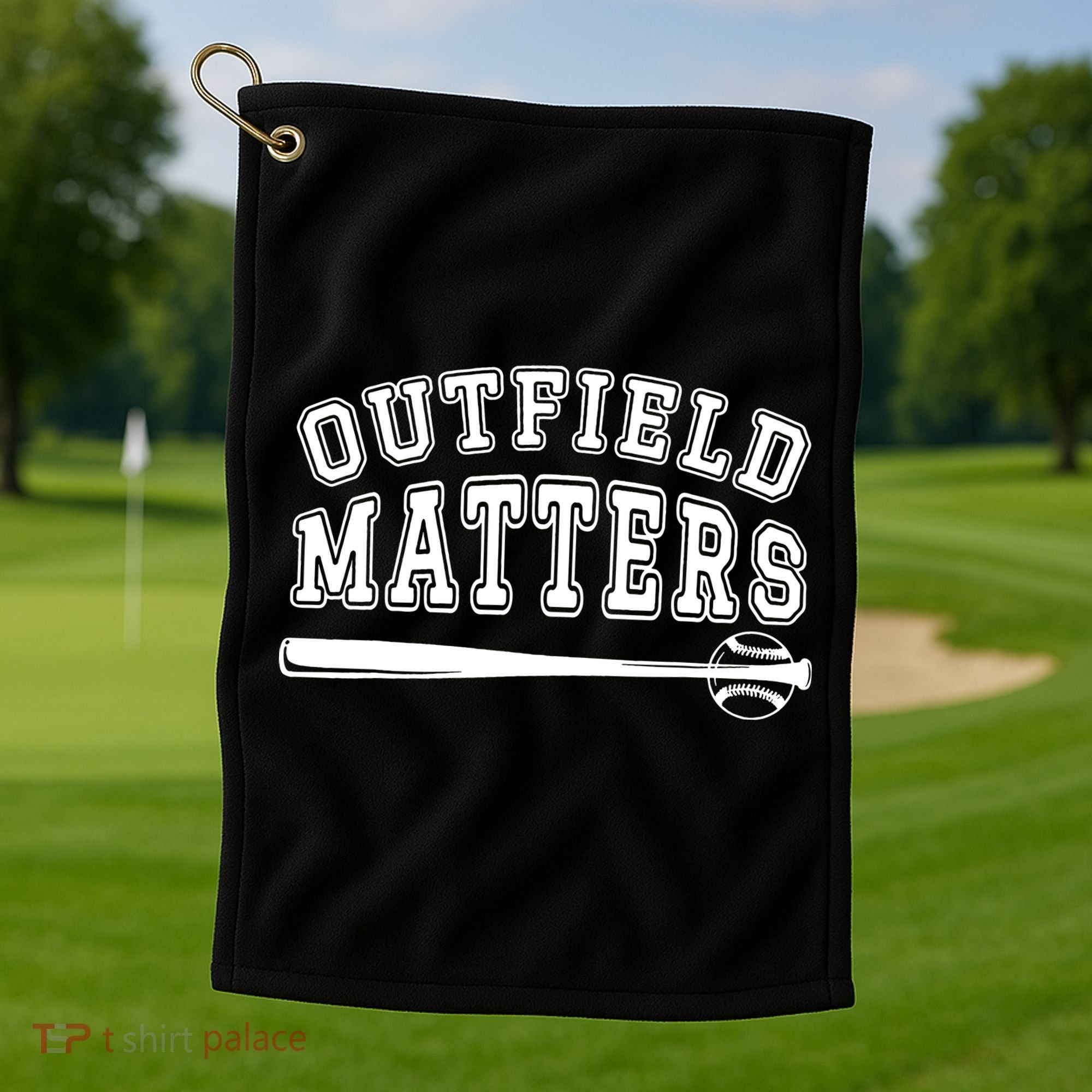 Outfield Matters Baseball Funny Golf Towel