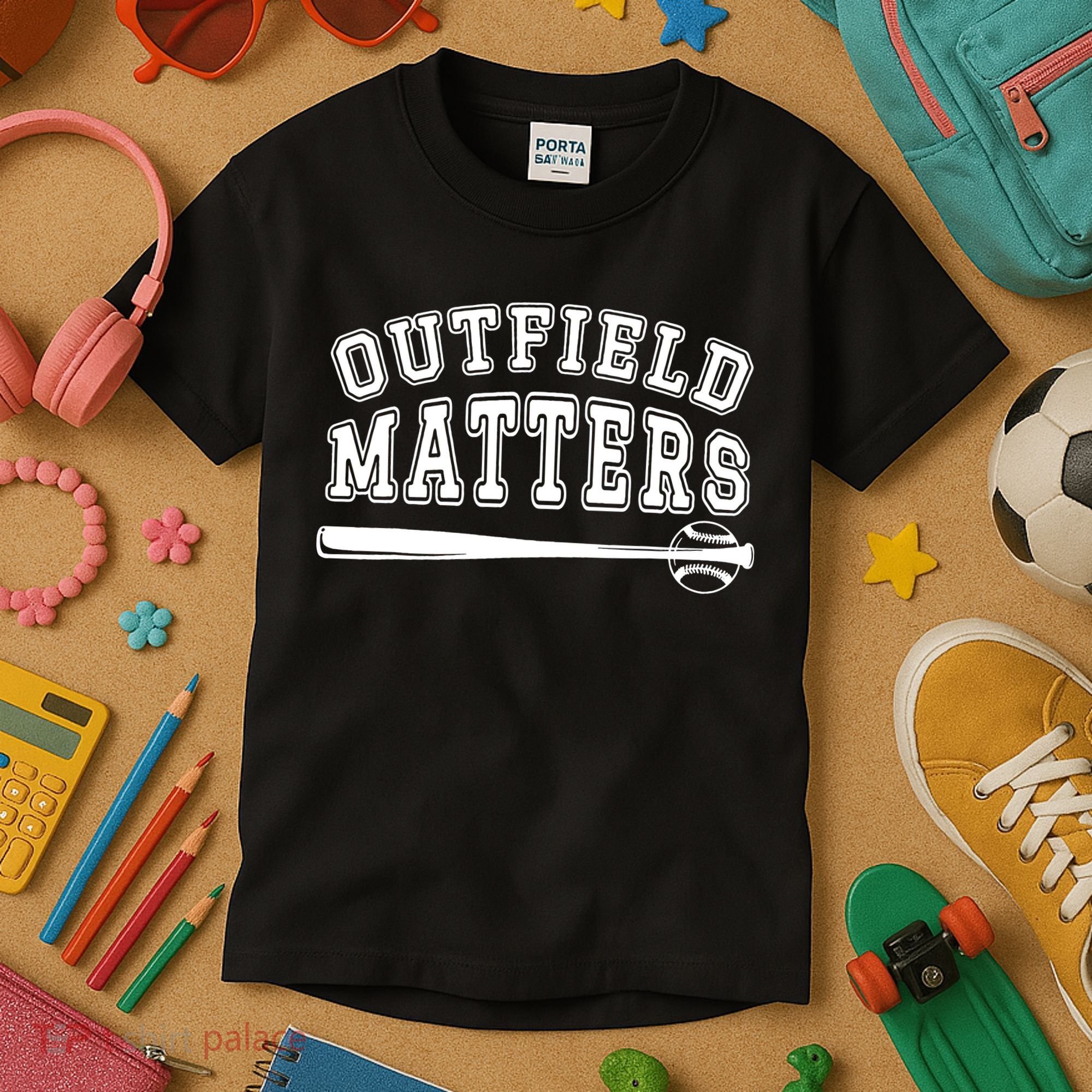 Outfield Matters Baseball Funny Kids T-Shirt