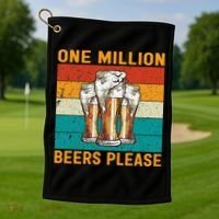 One Million Beers Please Golf Towel thumb 1
