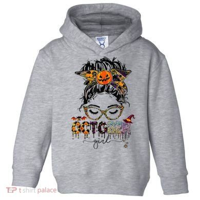October Messy bun hair october birthday halloween  Toddler Hoodie