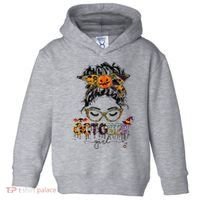 October Messy bun hair october birthday halloween  Toddler Hoodie thumb 0