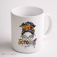 October Messy bun hair october birthday halloween  Coffee Mug thumb 1