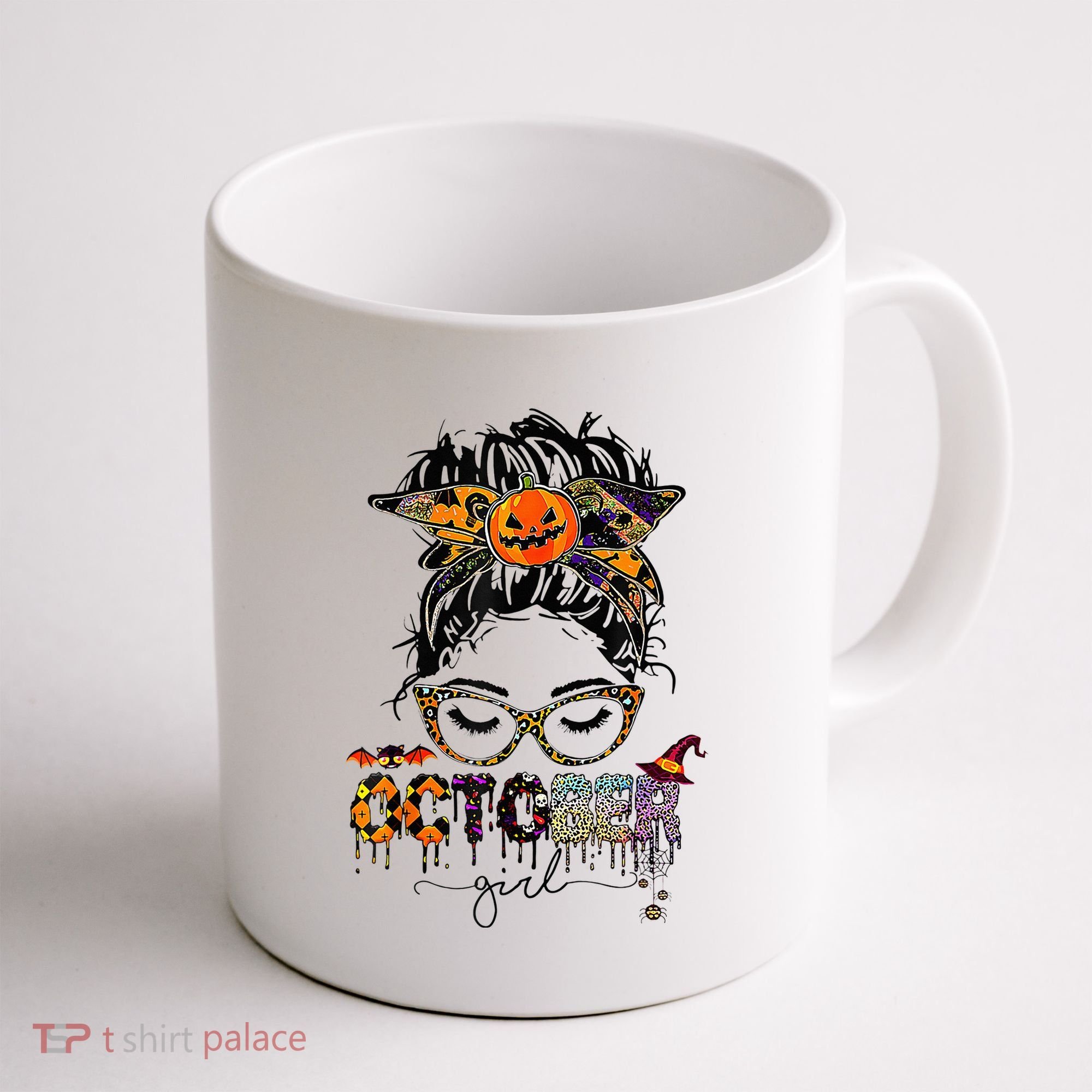 October Messy bun hair october birthday halloween  Coffee Mug