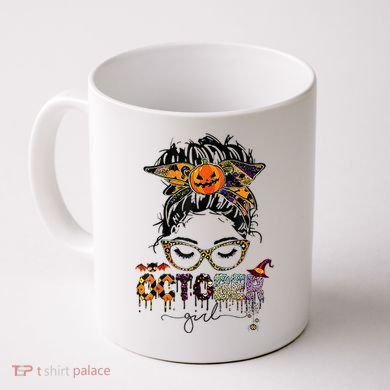 October Messy bun hair october birthday halloween  Coffee Mug