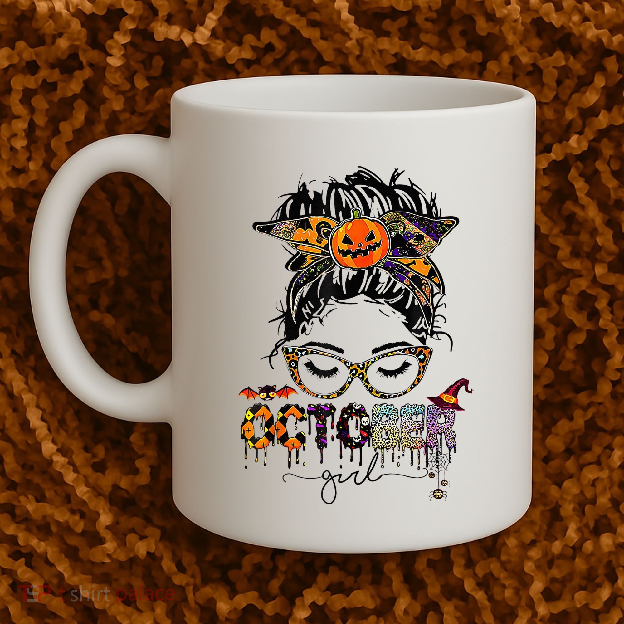 October Messy bun hair october birthday halloween  Coffee Mug