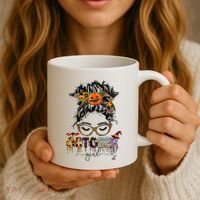 October Messy bun hair october birthday halloween  Coffee Mug thumb 3