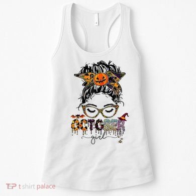 October Messy bun hair october birthday halloween  Women's Tank Top