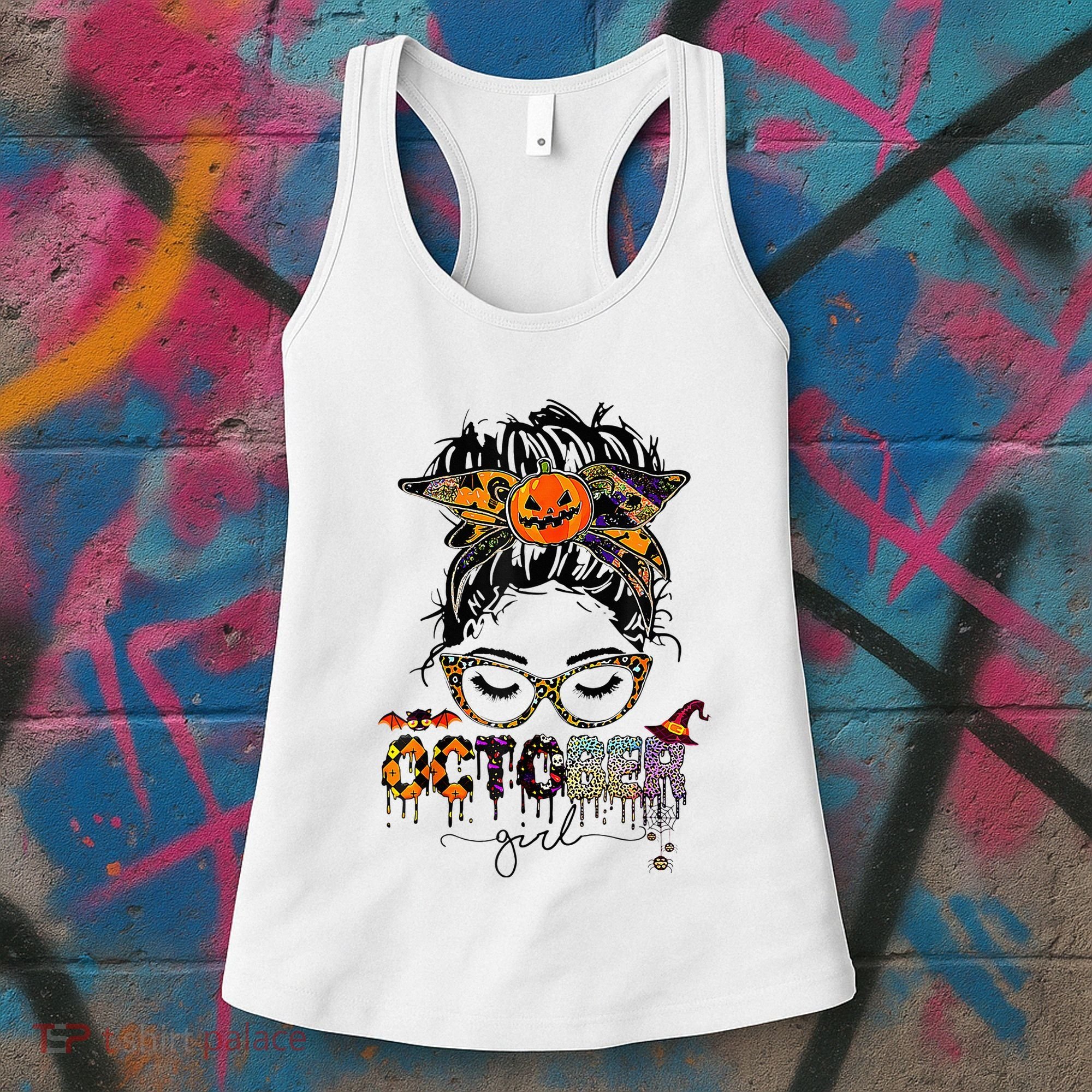 October Messy bun hair october birthday halloween  Women's Tank Top