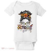 October Messy bun hair october birthday halloween  Baby Bodysuit thumb 0