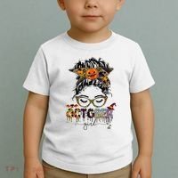 October Messy bun hair october birthday halloween  Toddler T-Shirt thumb 2
