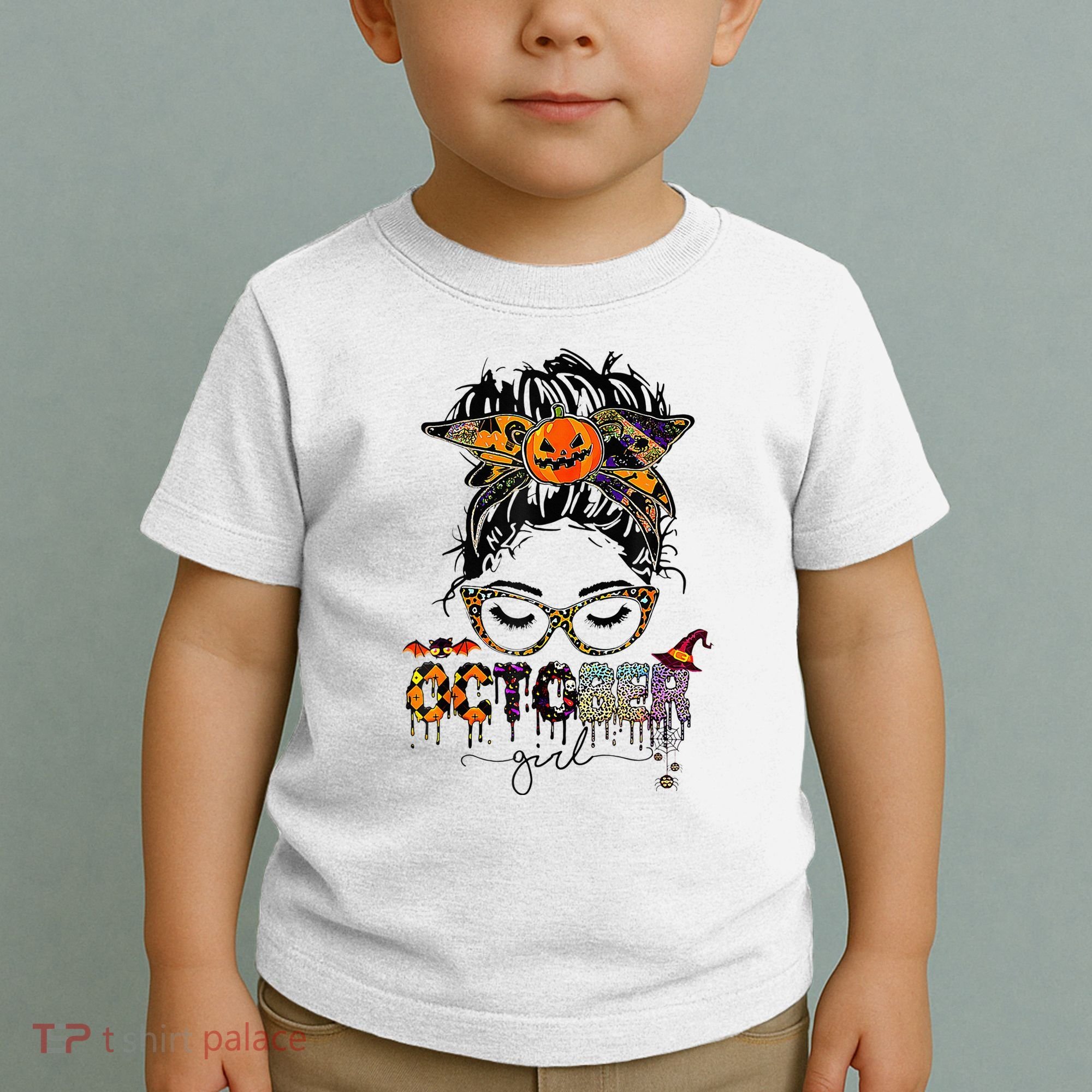 October Messy bun hair october birthday halloween  Toddler T-Shirt