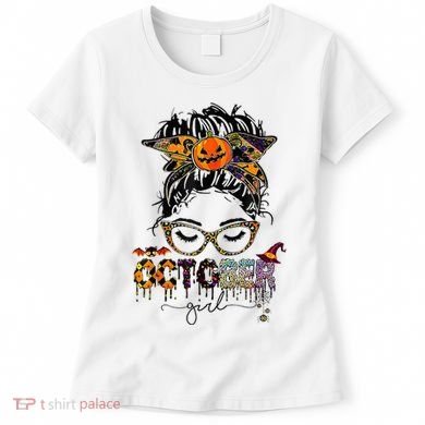 October Messy bun hair october birthday halloween  Women's T-Shirt