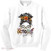 October Messy bun hair october birthday halloween  Kids Sweatshirt thumb 0