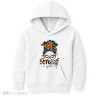October Messy bun hair october birthday halloween  Kids Hoodie thumb 0